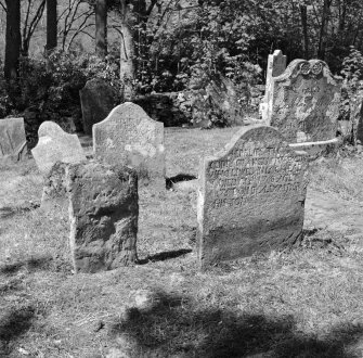 Crarae, Killevin Burialground.
View of carved stone (CG1).