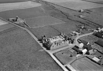 Oblique aerial view of the Earl's Palace, Birsay.