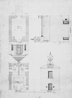 Copy of plan, elevation and section of proposed Town House for Bathgate.
