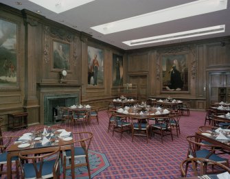 Interior, first floor, main dining-room, view from North West