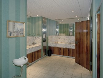 Interior, first floor, gents cloakroom, view from North