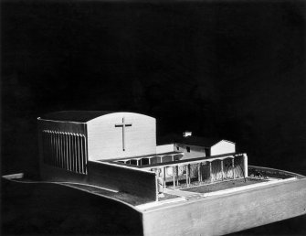 Whithorn, St Ninian's and St Martin's Church. (Unrealised).
Photographic view of daylight study model of church and cloister from South West.
