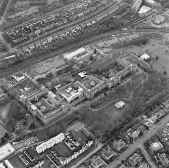 Oblique aerial view centred on Gartnavel hospital, taken from the NE.