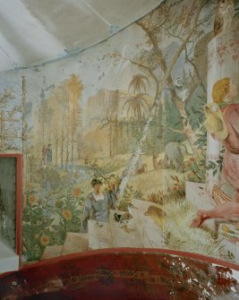 Interior.
Detail of mural on spiral stair.