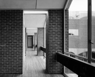 View along first floor corridor in Falmer House.