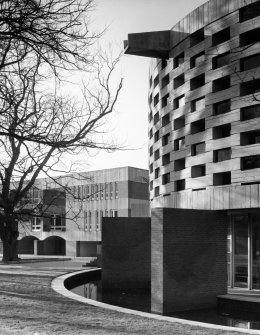 View of Meeting House, pool, and Falmer House.
