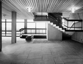 Interior.
Detail of seating in entrance lobby of unidentified pure and applied science buildings.