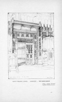 Illustration of pencil drawing of King's College Chapel, Aberdeen, by Basil Spence.