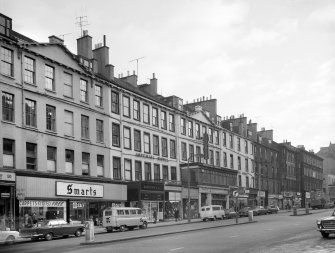 163 Leith Street
General view from North West, also showing Smart's, Burrows & Co, Normand, Munro Cleaners, Imperial Hotel, Bo-Peep, Peter's, John Temple, Russell's, RSC and Halfords