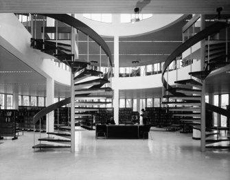Interior.  
View of two level reference library.