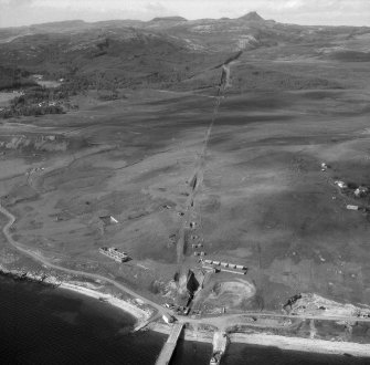 Oblique aerial view showing Suisnish Point, Raasay.