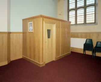 Interior. Detail of confessional