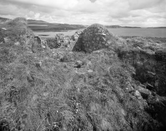 Jura, Claig Castle.
General view from South-West showing ruined walls of interior.