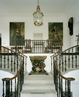 Interior, ground floor, entrance staircase, view from south