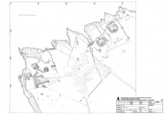 Scanned image of drawing showing site plan of First and Second  World War 6-inch gun emplacements, Battery Observation Tower (WW II),magazines and accommodation camp.
Duplicate of SC 600924