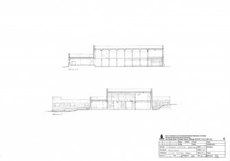 Scanned image of drawing showing sections of Second World War control room in Repeater Station.