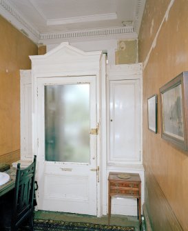 Interior. Ground Floor. View from hall of inner entrance door and pedimented screen