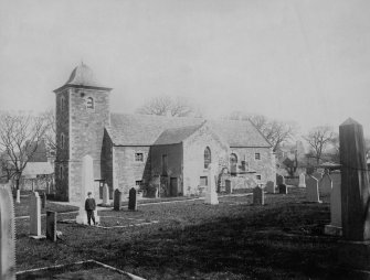 Historic photograph showing general view of church.