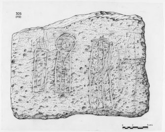 Measured drawing of Pictish symbol stone.
Published as Gurness Fig.2.51
