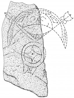 Scanned ink drawing of Pictish symbol stone.