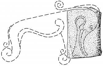 Inveravon 3 - scanned ink drawing of Pictish symbol stone