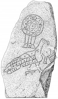 Inveravon 1 - scanned ink drawing of Pictish symbol stone