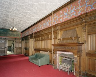 Interior. View of stair hall from W
