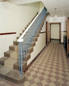 Interior view of back stair, Kinnaird House.