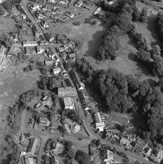 Holme Hill, Dunblane, oblique aerial view, taken from the WSW, centred on the shadow marks of a possible earthwork.