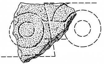 Scanned ink drawing ofClatt 2 Pictish symbol stone fragment