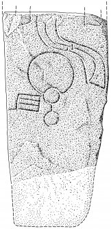 Scanned ink drawing of Pictish symbol stone