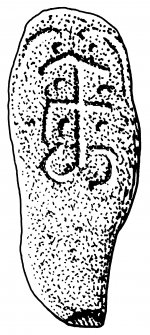 Scanned ink drawing of Dyce 6 incised cross