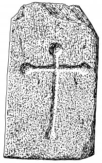 Scanned ink drawing of Kirkton of Bourtie incised cross