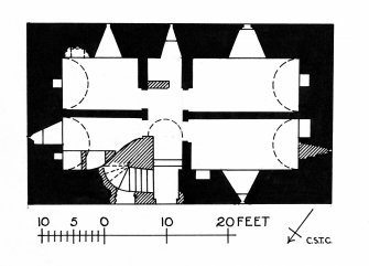 Publication drawing; plan of Carslogie House. 