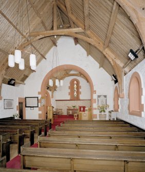 Interior. View from  W showing roof structure