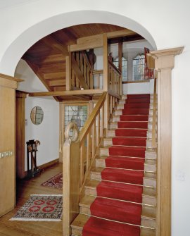 Interior view of the ground floor stair hall, Kilmacolm, Rowantreehill.