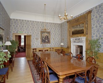 Craigiehall House, Edinburgh. Interior. General view of Blue Room from S.