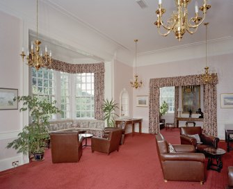 Craigiehall House, Edinburgh. Interior. View of Ante room annex showing Sir Robert Lorimer designed Oriel window.