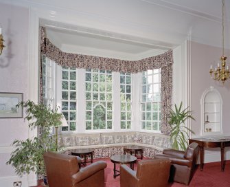 Craigiehall House, Edinburgh. Interior. Ante room detail of Sir Robert Lorimer designed Oriel window.
