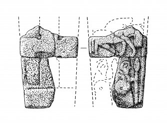 Drawing of cross fragments, Drainie nos 3 and 8