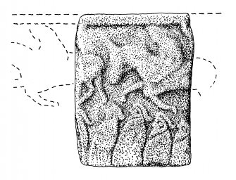 Drawing of sculptured stone fragment, Drainie no 13