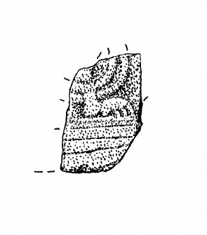 Drawing of sculptured stone fragment, Drainie no 20