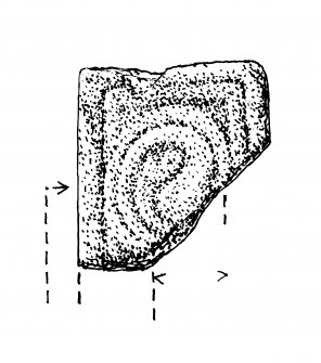 Drawing of sculptured stone fragment, Drainie no 29