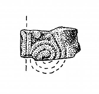 Drawing of sculptured stone fragment, Drainie no.5.