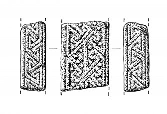 Drawing of sculptured cross fragment, Drainie no 22 (previously listed as no 26)