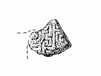 Drawing of sculptured fragment, Drainie no 30