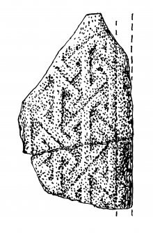 Drawing of sculptured stone fragments, Drainie nos 25 and 27.