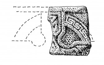 Drawing of sculptured cross-slab fragment, Drainie no.4.