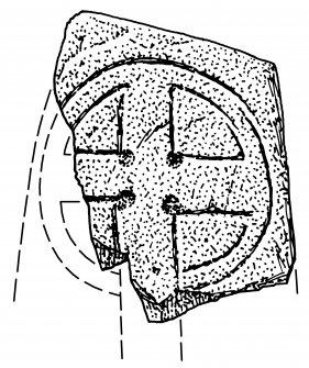 Scanned ink drawing of Tullich 5 incised cross-slab