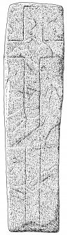 Scanned ink drawing of Tullich 7 incised cross-slab